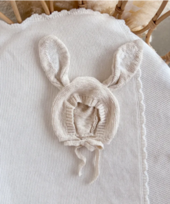 Blossom and Pear Knit Bunny and Ear Hat